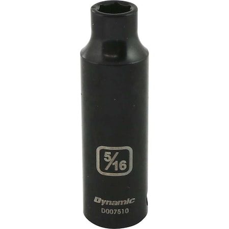 Dynamic 3/8" Drive Deep Socket, Black Phosphate, Tools 3/8" Drive 6 Point SAE, 5/16" Deep Length D007510